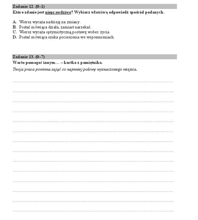 Arkusze sprawdzian 6 klasa