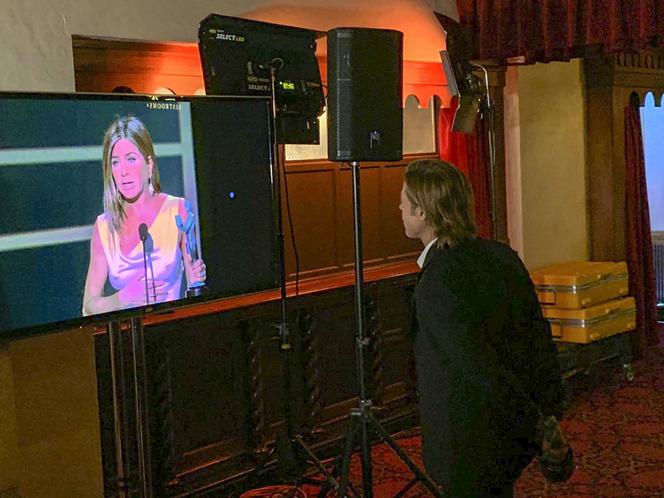 Brad Pitt ogląda przemówienie Jennifer Aniston