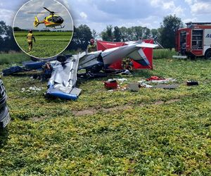 Awionetka runęła na pole! Kobieta i mężczyzna w szpitalu. Dramat na Dolnym Śląsku