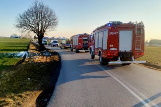 Śmiertelny wypadek pod Piotrkowem Trybunalskim. 69-latka nie żyje, kierująca dodgem i 16-latka ranne [ZDJĘCIA]