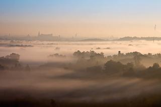 Widok na Kraków z ruin Fortu Bodzów