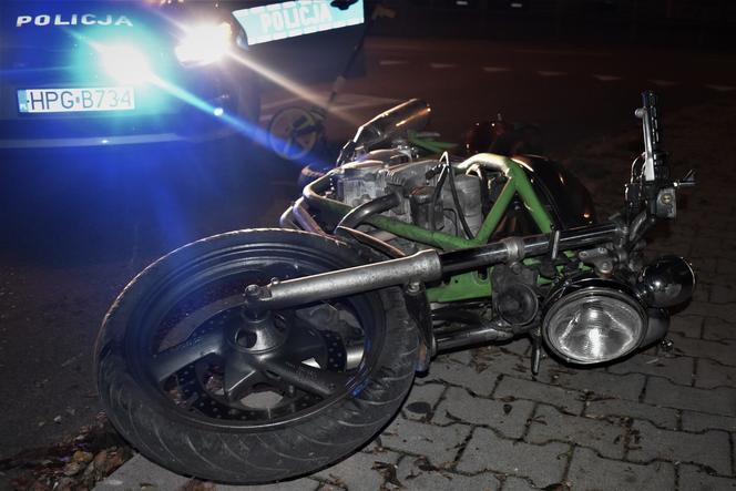 Ucieczkę przed policją zakończył upadkiem. 33-letni motocyklista miał wiele na sumieniu