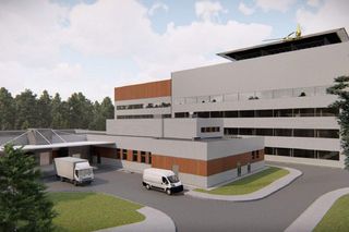 Wizualizacja Wojewódzkiego Szpitala Specjalistycznego we Włocławku po rozbudowie