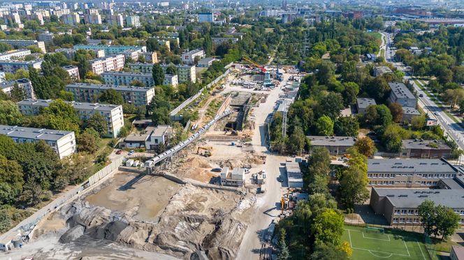 To miejsce, gdzie tunel drąży tarcza Faustyna. 