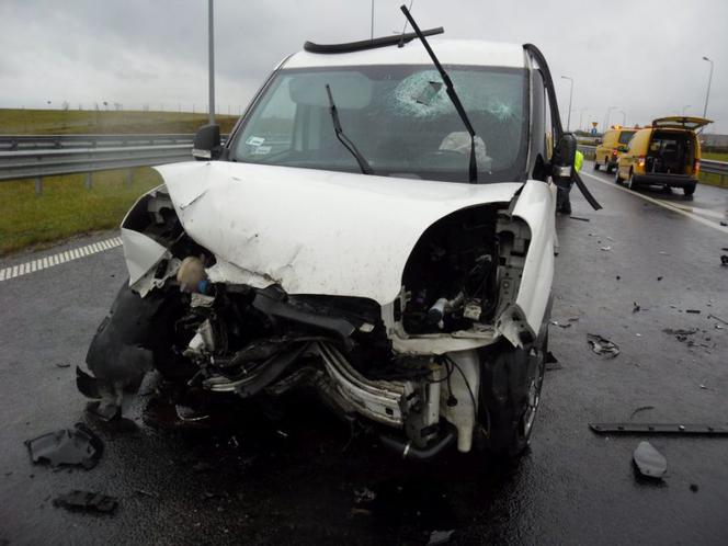 Wypadek na autostradzie w Kaszycach