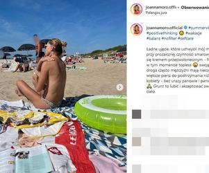 Joanna Moro topless na publicznej plaży