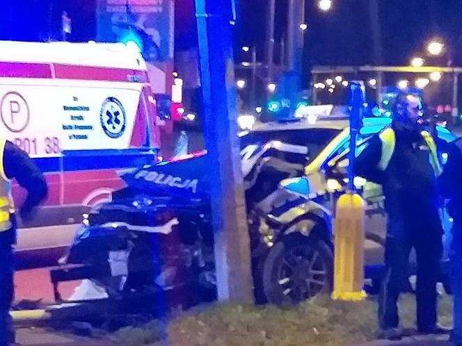 Wypadek radiowozu w Poznaniu
