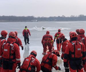 Lubelscy strażacy na ćwiczeniach. Na Zalewie Zemborzyckim doskonalili się w zakresie ratownictwa lodowego