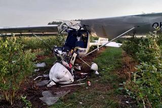 Na pole borówek spadł samolot. Jedna osoba nie żyje