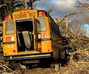 Drzewo runęło na szkolny autobus w New Jersey