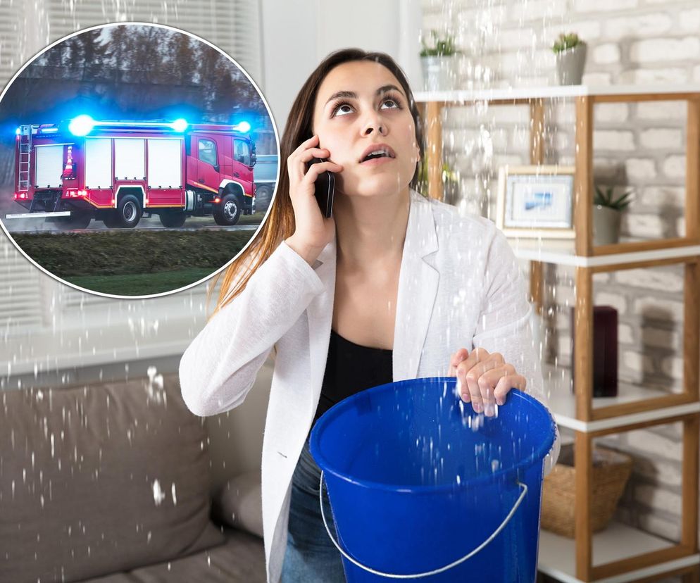 Ewakuacja w Tczewie. Dach przeciekał, woda lała się do mieszkań!