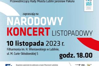 Lublin: Narodowy Koncert Listopadowy z udziałem młodych artystów 