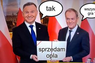 Andrzej Duda i Donald Tusk. USA. MEMY