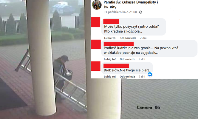 Mężczyzna wyszedł z drabiną i wiaderkiem