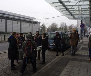 Protest przeciwko wysiedleniu uchodźców z Ukrainy i prywatyzacji Ikara