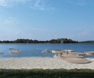 Zmiany na plaży nad jeziorem w Pszczewie 