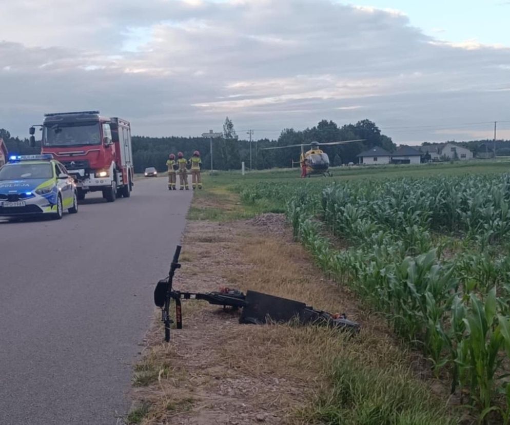 wypadek na hulajnodze w powiecie łukowskim
