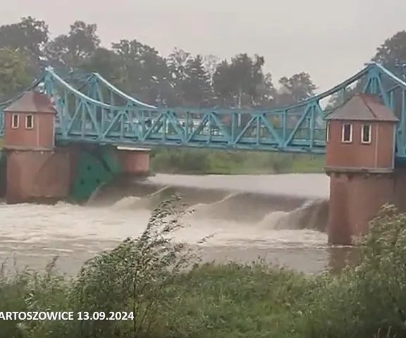 Fala opadów we Wrocławiu. Widać zwiększony przepływ wody 