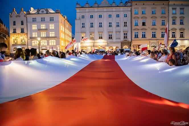 Marsz solidarności z Białorusinami w Krakowie