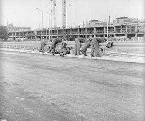 Budowa Trasy Łazienkowskiej w Warszawie 1974