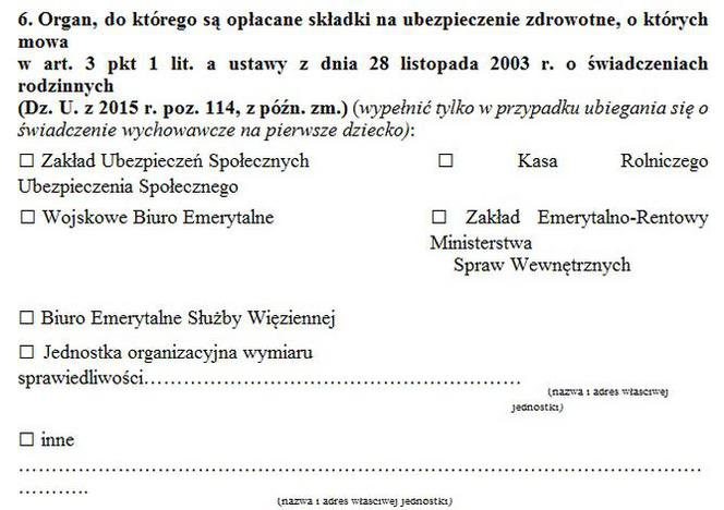 Wzór wniosku Rodzina 500+ /9