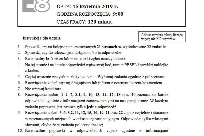 Egzamin ósmoklasisty 2020 polski - ODPOWIEDZI, ZADANIA, ARKUSZE CKE [RELACJA NA ŻYWO 16.06.2020]