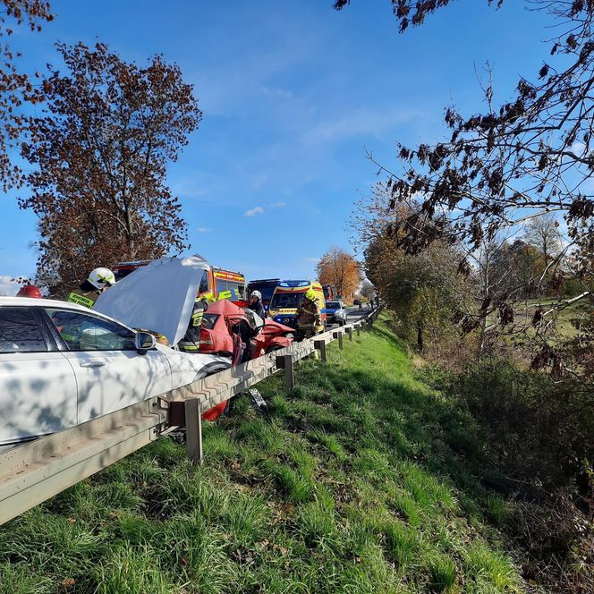 Tragiczny wypadek w miejscowości Wzdół Kolonia. Nie żyją dwie osoby, kolejne dwie są ranne