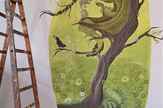 Mural w Pedagogicznej Bibliotece Wojewódzkiej w Nowym Sączu