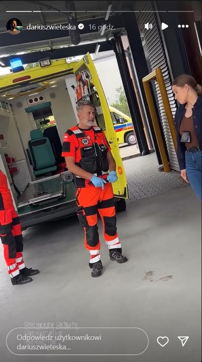 Na sygnale nowy sezon. Róża (Adrianna Jagiełło), Wiktor (Wojciech Kuliński), inspektor Urszula Krzaklewska (Małgorzata Tuszyńska) na planie