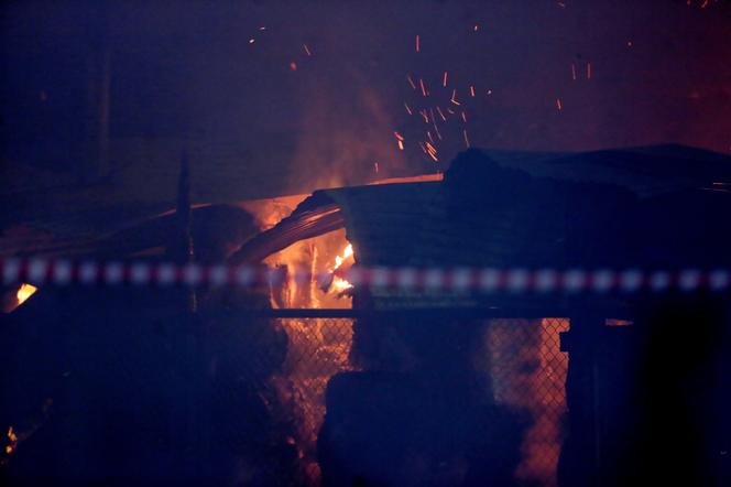 Pożar hali w Kętach
