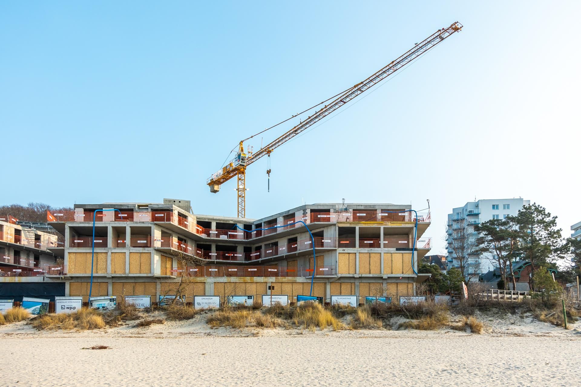 The Sea Resort w Międzyzdrojach podczas budowy