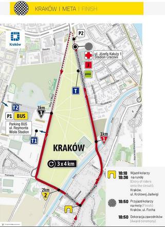 5 etap Tour de Pologne - mapa Kraków