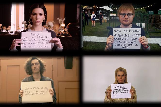 Dua Lipa, Ed Sheeran i inne gwiazdy w poruszającej akcji na dzień kobiet. Gwiazdy wspierają feminizm