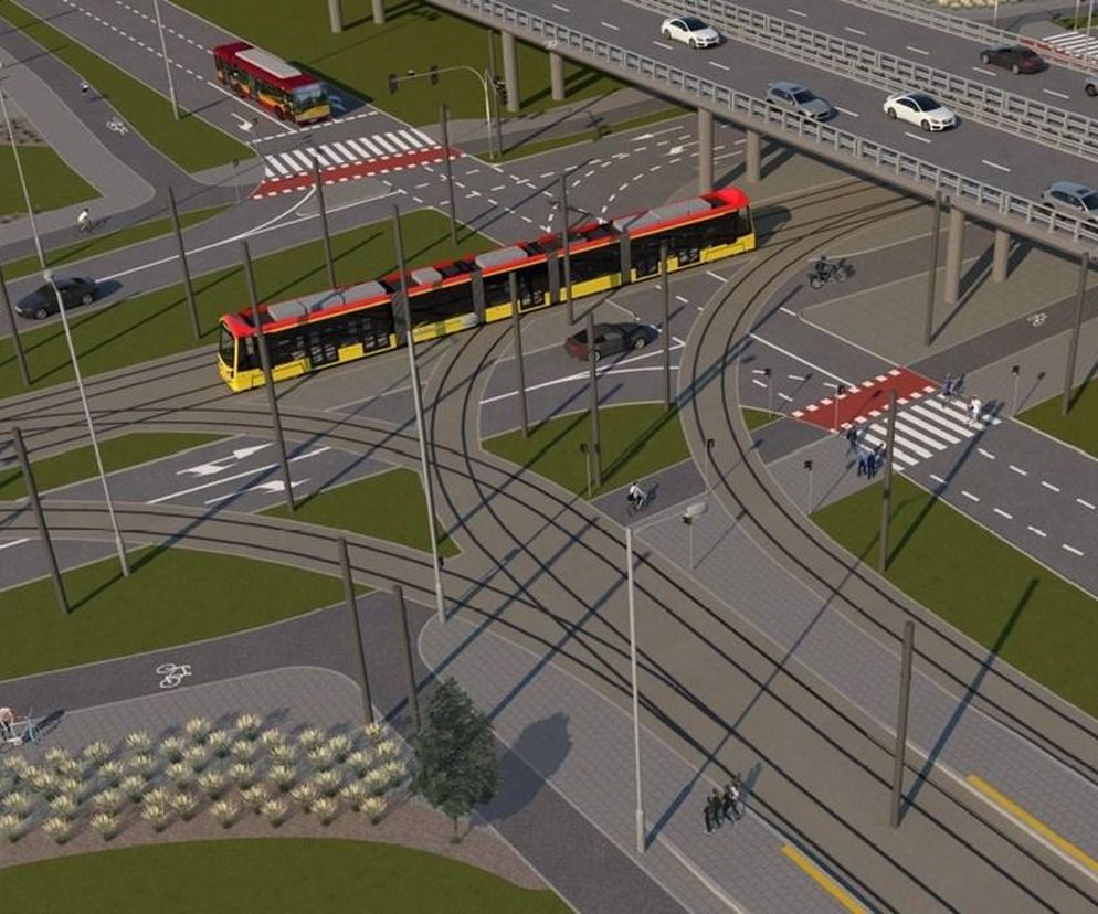 Tramwaj wzdłuż Modlińskiej, jeden z wariantów