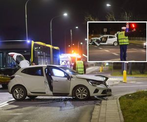 Sześć osób poszkodowanych w wypadku autobusu MPK. Kierowca osobówki wymusił pierwszeństwo