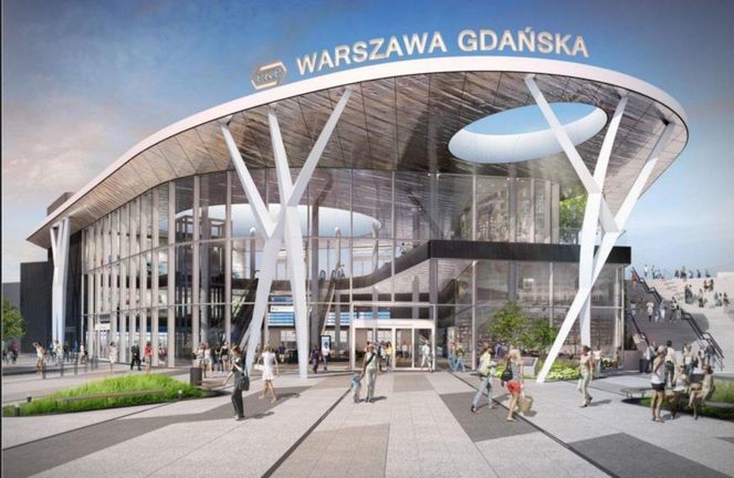 Wizualizacje nowego dworca Warszawa Gdańska, połączonego z centrum biznesowym