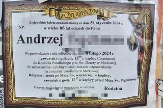 Grób 66-latka, który zmarł w radiowozie w Markowej