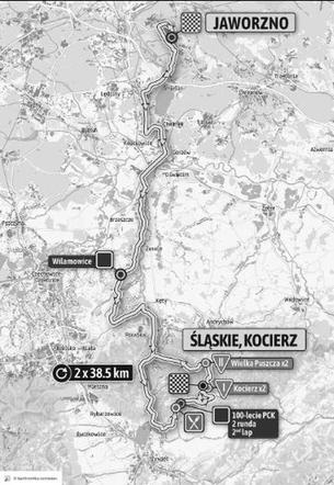 Tour de Pologne 2019 Etap IV Jaworzno – Śląskie, Kocierz MAPA