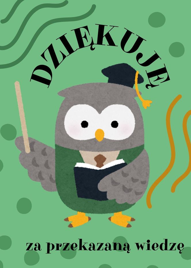 Podziękowanie dla nauczyciela do druku