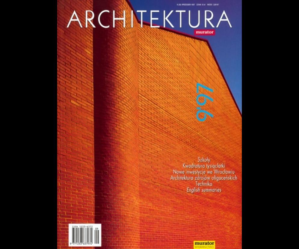 Okładka Miesięcznik Architektura 09/1997