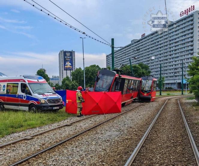 Wypadek w Katowicach. Wykoleił się tramwaj. Jest wielu rannych [ZDJĘCIA]