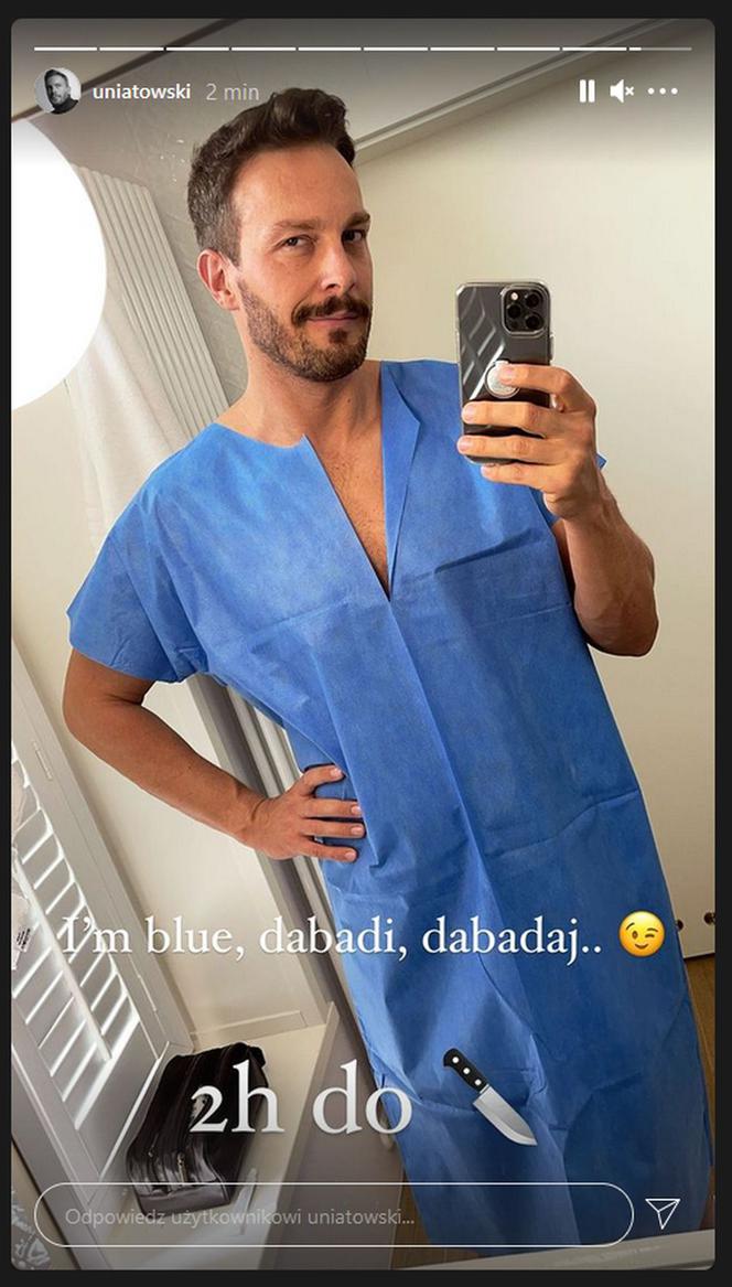 Sławek Uniatowski (Leszek z M jak miłość) na Instagramie przed operacją w szpitalu