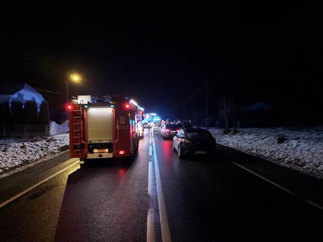 wypadek w Parszowie 11.02.2022