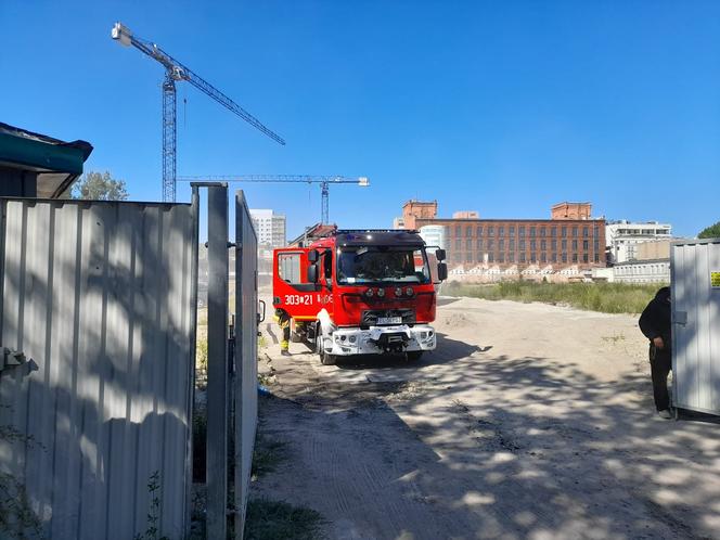 Protest na budowie przy Piotrkowskiej w Łodzi