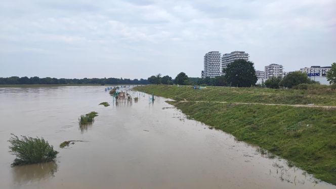 Fala powodziowa we Wrocławiu. Pod wodą są już beach bary i drogi 