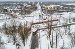 Budowa wiaduktu nad linia kolejową w Sosnowcu
