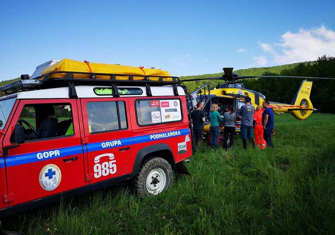 Paralotniarz utknął na drzewie - uratowali go ratownucy z Podhalańskiej grupy GOPR