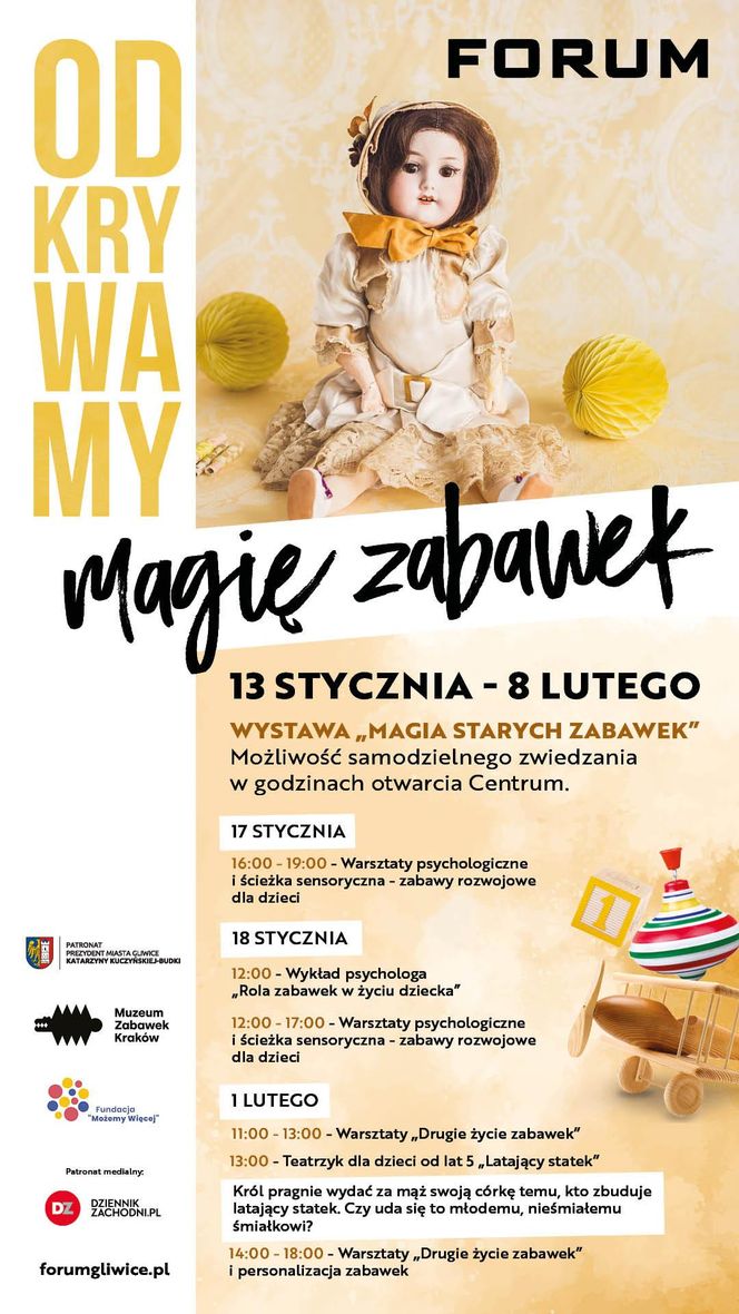 Wystawa "Magia dawnych zabawek" i warsztaty - weekend 31 stycznia-2 lutego