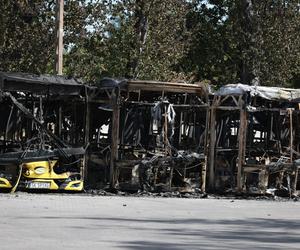 Pożar autobusów w zajezdni w Bytomiu