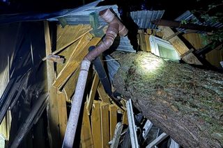 Powiat garwoliński: Drzewo przewróciło się na garaż